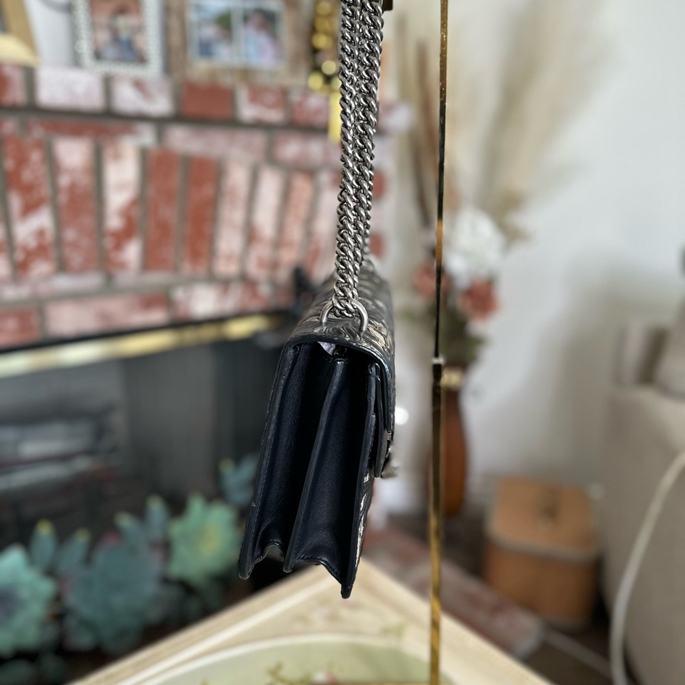 Authentic Gucci Dionysus GG Supreme Arabesque Chain Shoulder Bag Navy Blue - Picture 4 of 13